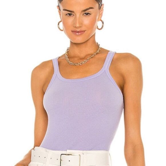 Re/Done Tops - Re/done x Hanes ribbed tank top purple ombré